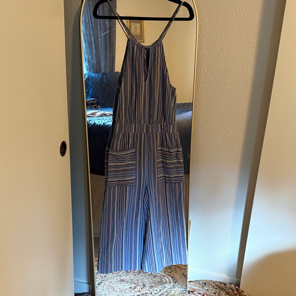 Universal Thread Blue Striped Wide-Leg Jumpsuit